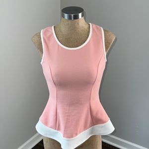 Papaya pink and white top size small